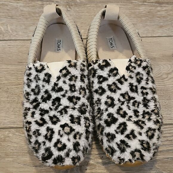 Toms Womens Alpargata Resident Egret Snow Leopard Fleece shoes - Picture 4 of 8